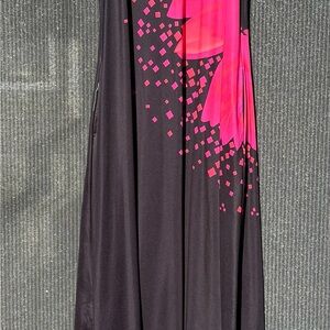 Black and Pink Maxi Dress